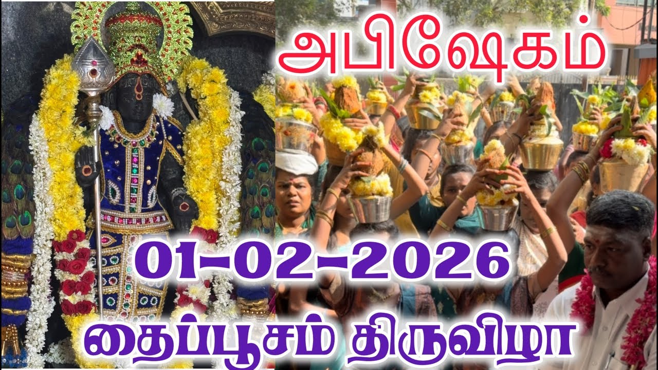 01-02-2026 | தைப்பூசம் திருவிழா | ஸ்ரீ வள்ளி தேவசேனா சமேத ஸ்ரீ சுப்ரமணிய சுவாமி | பால்குடம் அபிஷேகம்