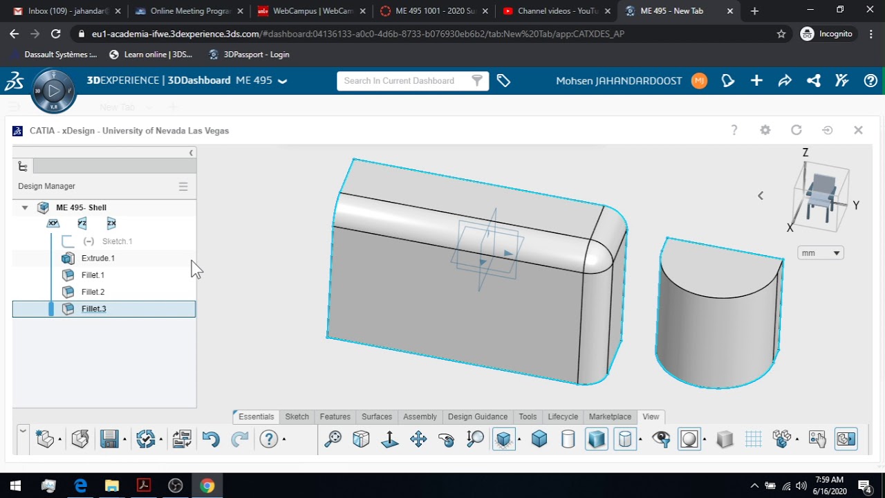 3DEXPERIENCE (xDesign)- Shell and Fillets