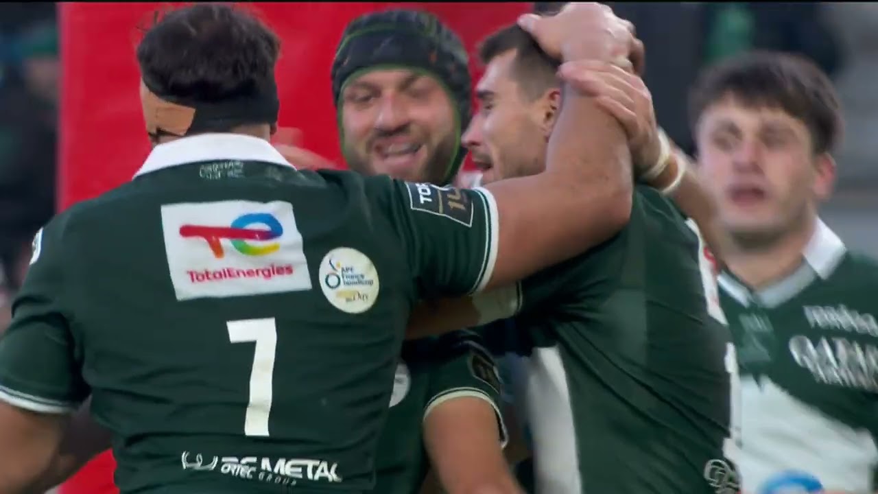 TOP 14 - Essai de Cl&eacute;ment MONDINAT 2 (SP) - Section Paloise - Montpellier H&eacute;rault Rugby