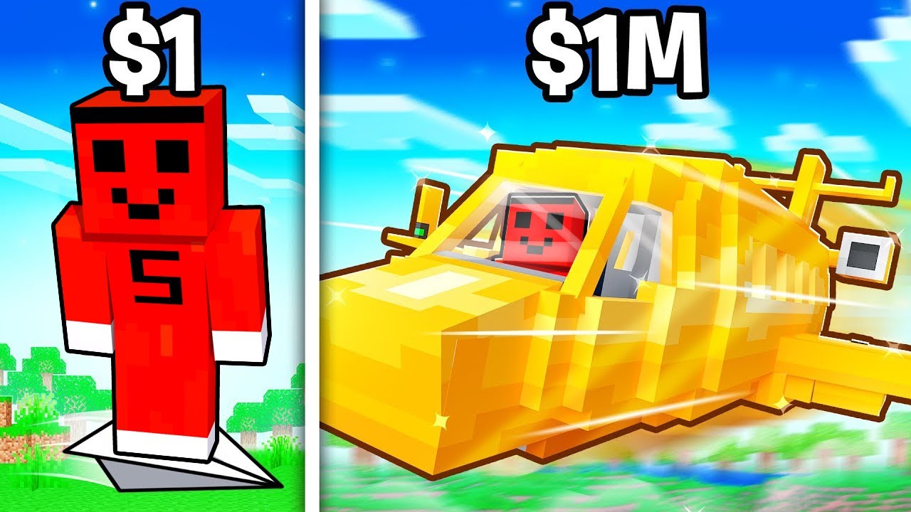 1$ vs 1.000.000$ UÇAK YAPI KAPIŞMASI !! - Minecraft