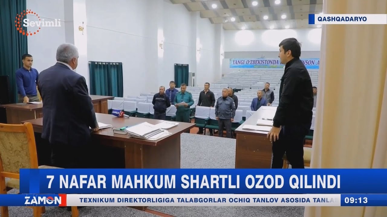7 nafar mahkum shartli ozod qilindi (Qashqadaryo)