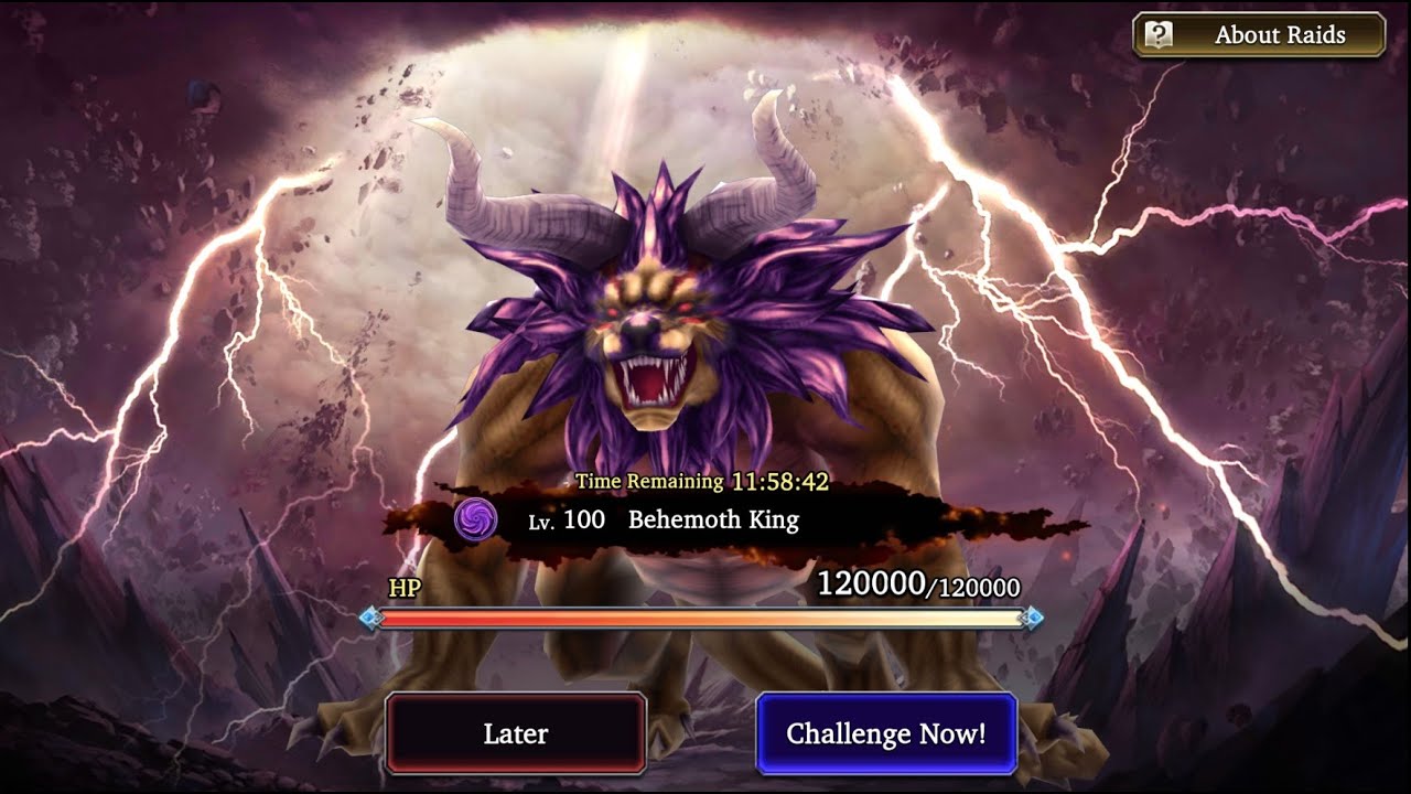 [WOTV] Solo Clear Behemoth Raid lvl 100