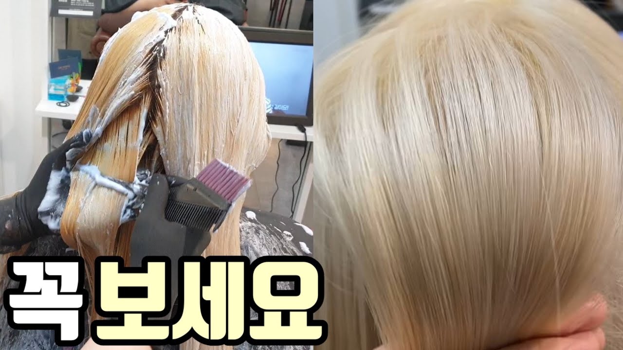 [SUB]백금발 탈색 염색 하는법 총정리(보색작업 하는법,보색샴푸 만드는법,횟수)