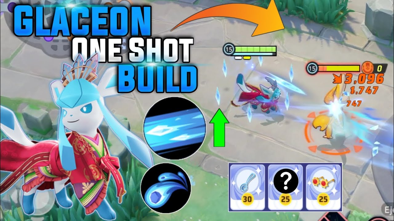 GLACEON NEW ONE SHOT KILL BUILD FOR ICICLE SPEAR! 100% TRUE DAMAGE BEST GLACEON BUILD POKEMON UNITE
