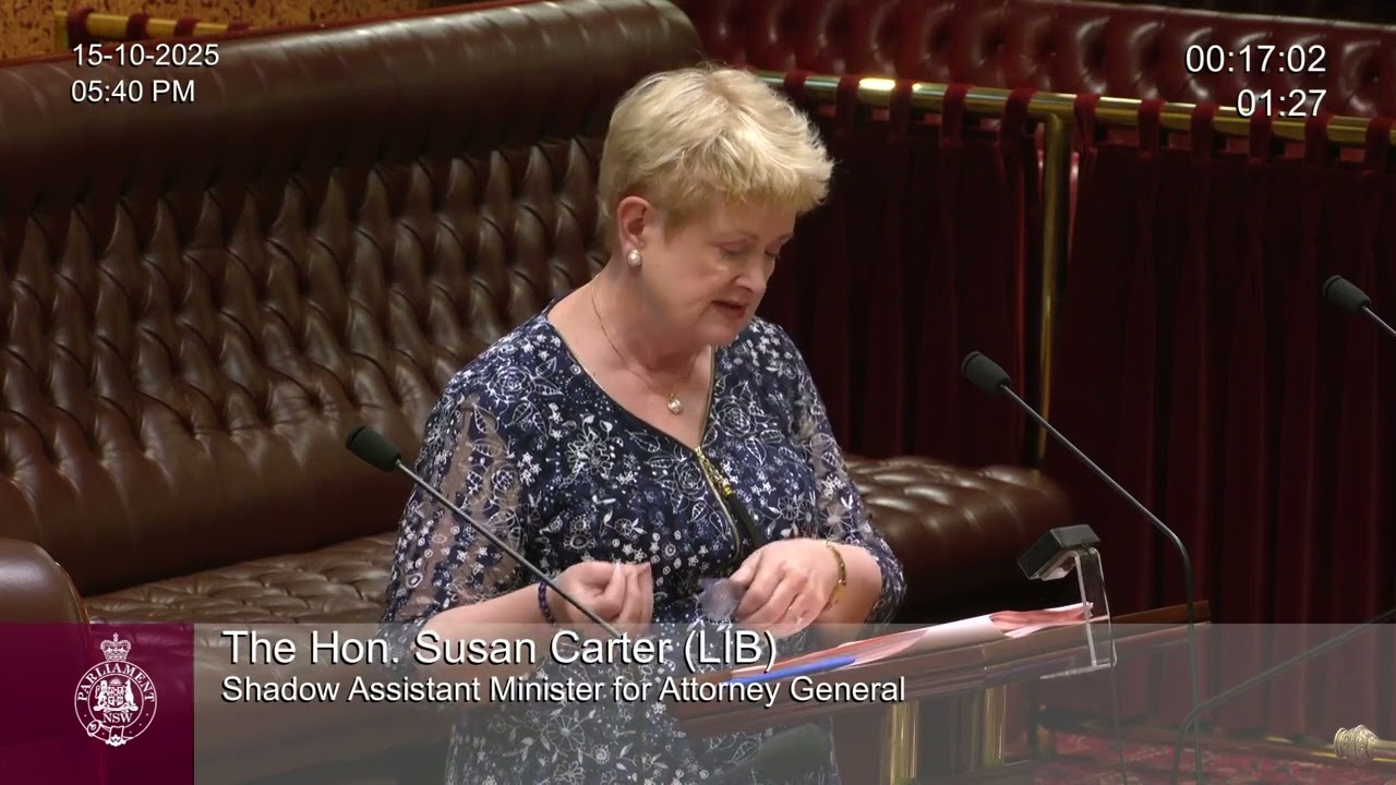 Susan Carter supports a motion solemnly recognising the 2nd anniversary of Oct 7 attacks on Israel
