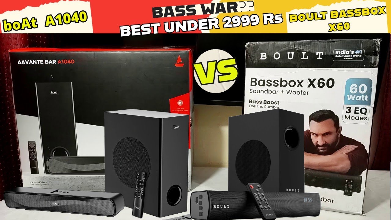 BOAT Aavante Bar A1040 vs BOULT BassBox X60 | Real Bass Test Comparison | 3000 के अंदर कौन बेस्ट है?