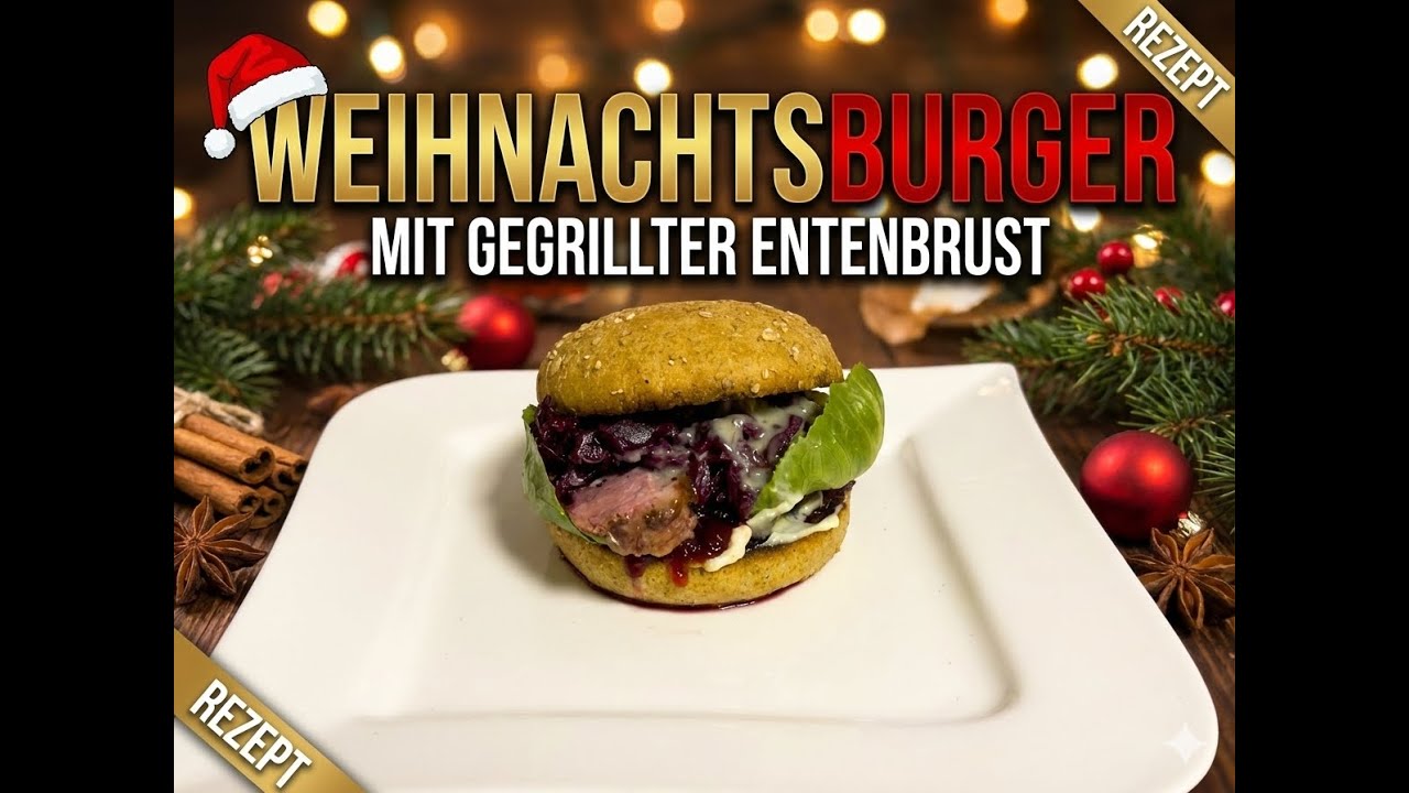 Der ULTIMATIVE Weihnachtsburger 🦆 Entenbrust, Glühwein-Rotkraut & Gorgonzola