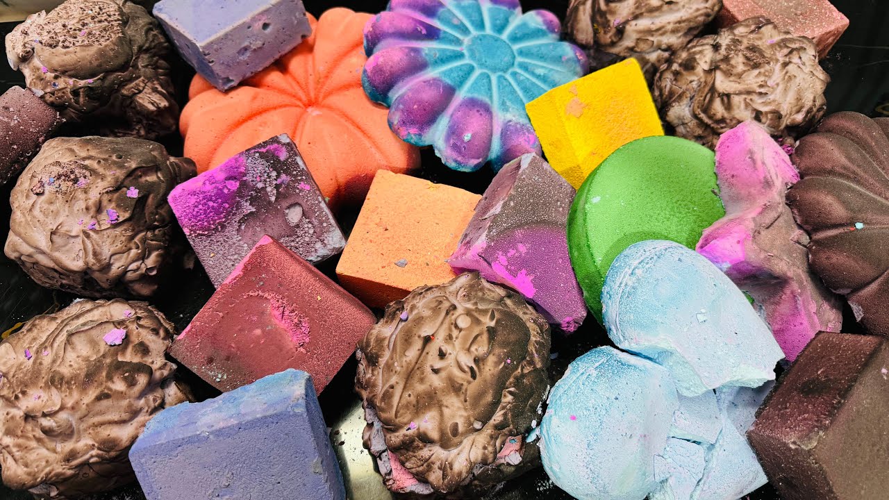 Variety Texture Dusty Dyed Chalk ASMR Crush | Satisfying Chalk Crush video 