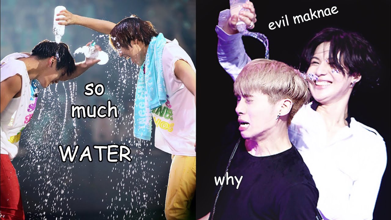 Shinee dumping water on each other for 12 minutes straight