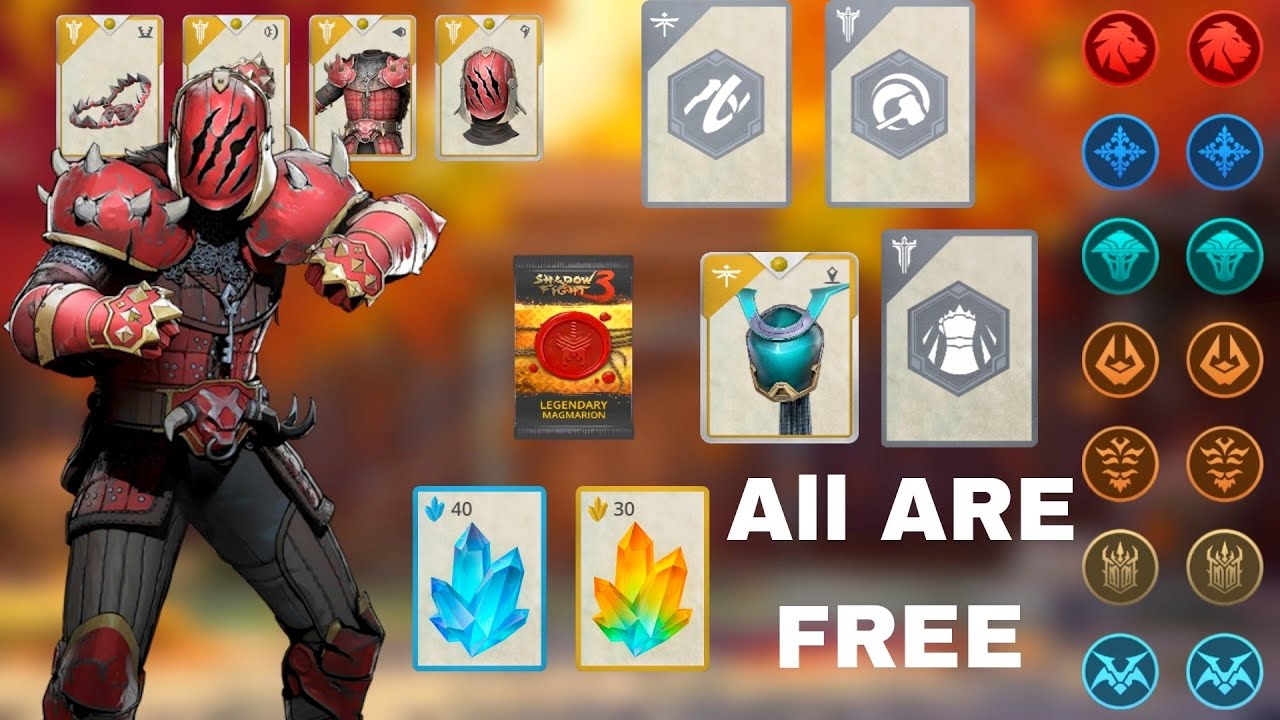 shadow fight 3: champions of the Pit event| free ironclad set , anibot set  item and magmarion set .