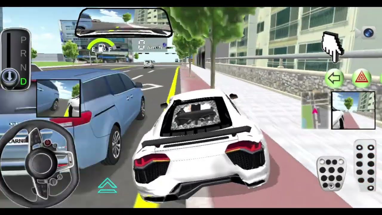 Blue Car Flies and Sparks Chaos on Traffic Road,  White Car Crashes Into Showroom | 3D Driving Class