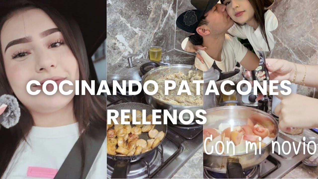 Cocinando patacones rellenos con mi novio 😍🥘🥗| No salió como esperábamos😱