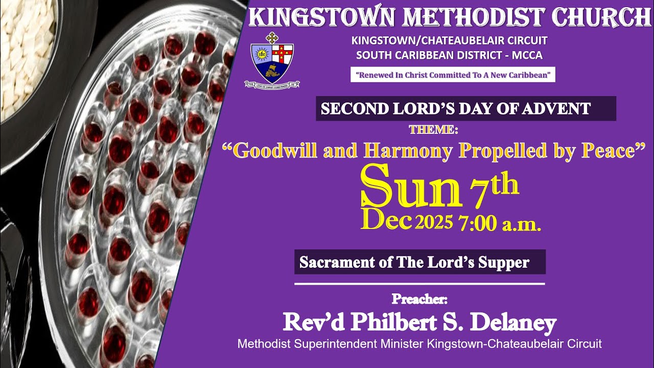 Kingstown Methodist Church - Morning Worship Service, Sunday, December 07, 2025, at 7:00 AM