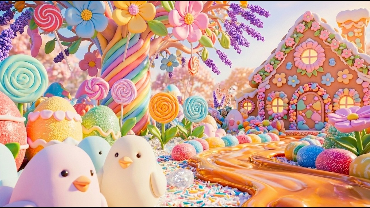 🍭 Calming Easter Candy Land Ambience | Relaxing Instrumental Music (4K)