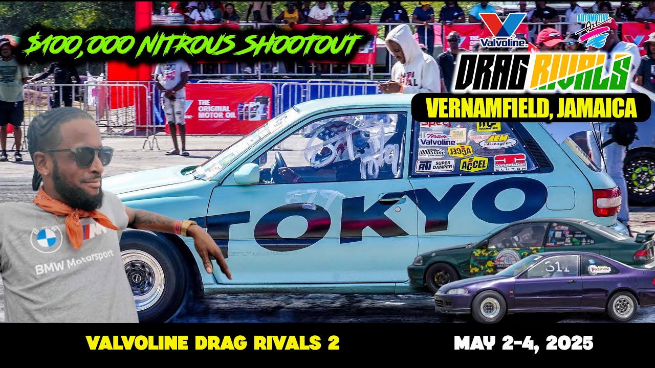 Самые быстрые переднеприводные автомобили Ямайки сражаются за 100 000 долларов в эпической гонке