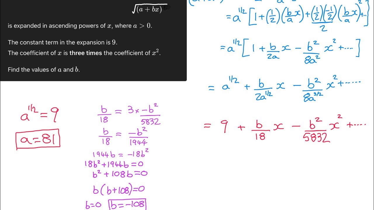 Y13 Binomial Theorem 4 - Finding unknowns
