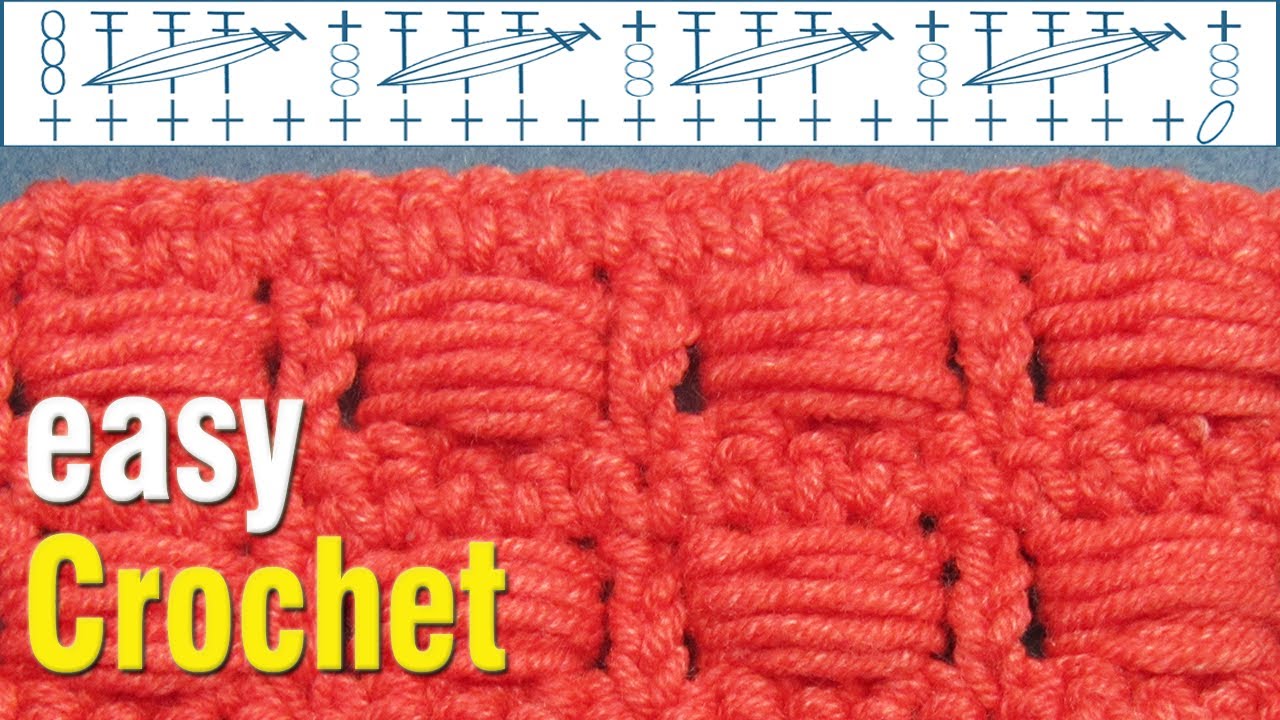 Crochet: How to Crochet Horizontal Puff Stitch Baby Blanket. Easy Crochet Baby Blanket Pattern.