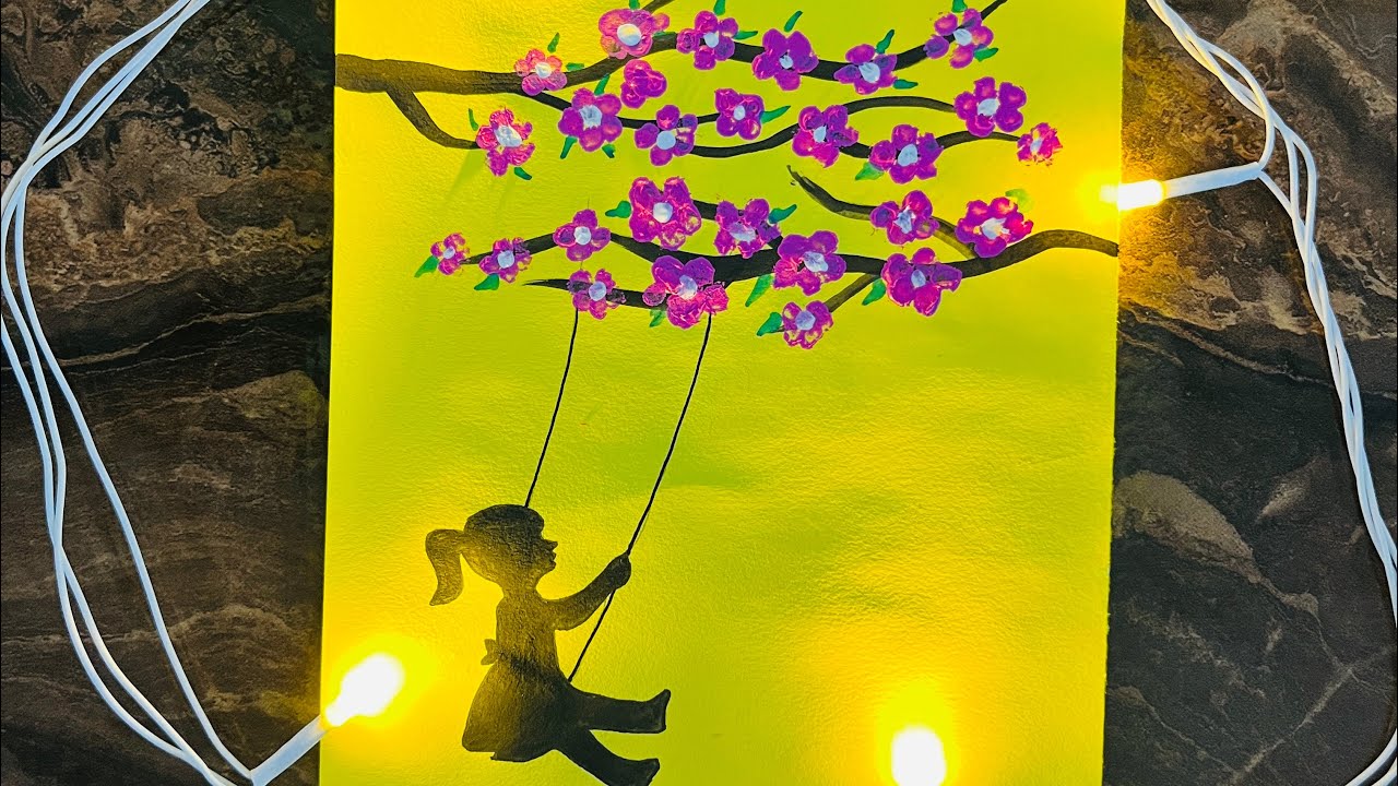 How To Draw A Easy & Beautiful Painting For Kids | Baccho K Liye Aasan Painting Kaise Banay 🌺🌿🎨🖌️