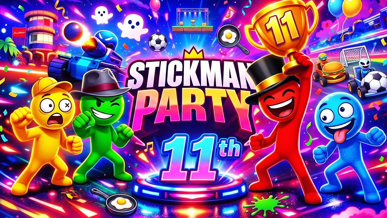 Stickman Party Tournament Mode 1234 Players Mini Games Update part 11