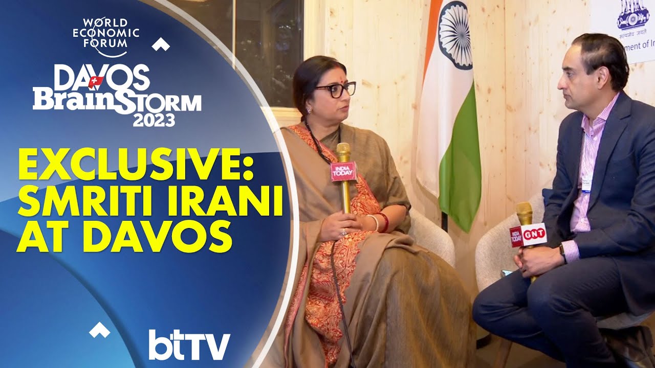 Catching Up With The Dynamic Smriti Irani At #WEF23 In Davos