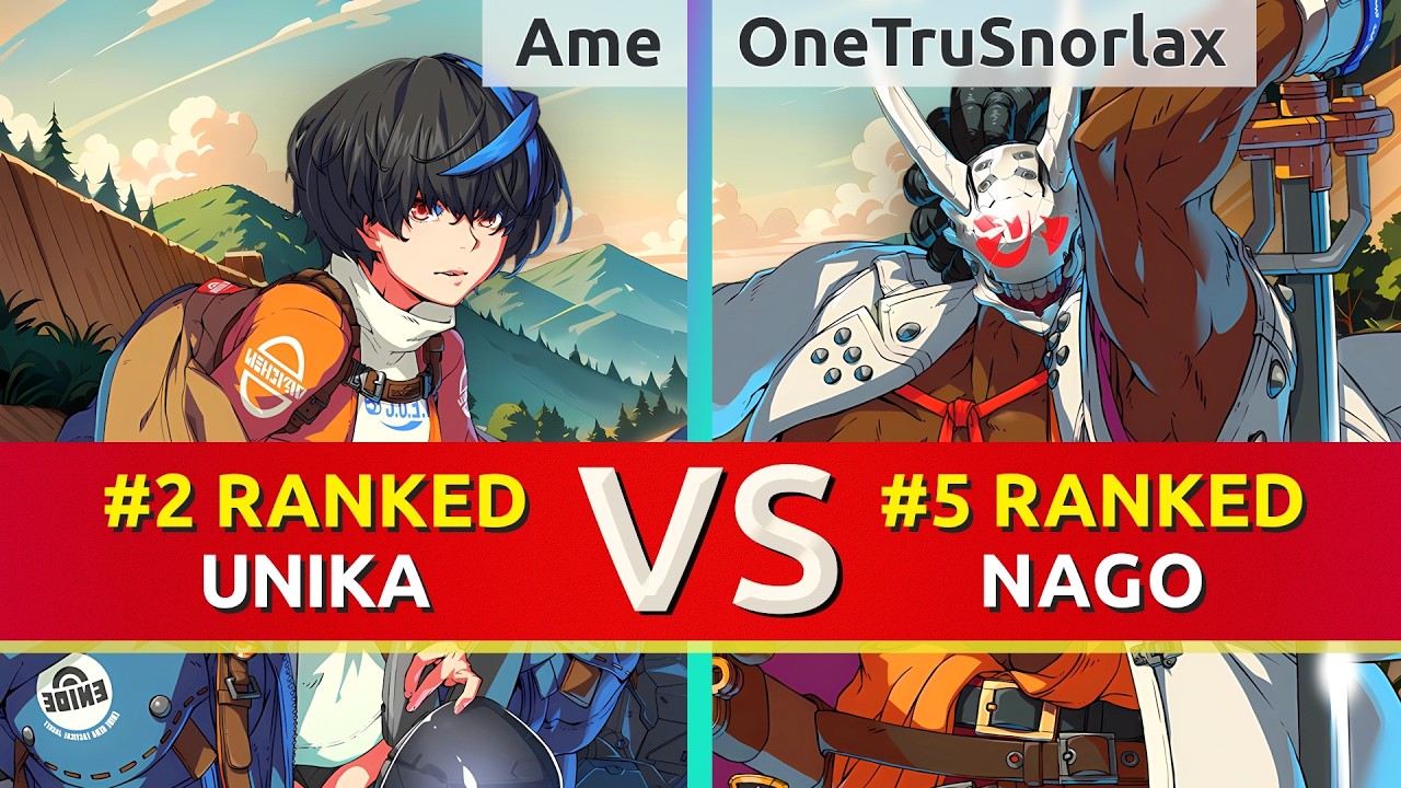 GGST ▰ Ame (#2 Ranked Unika) vs OneTruSnorlax (#5 Ranked Nagoriyuki). High Level Gameplay