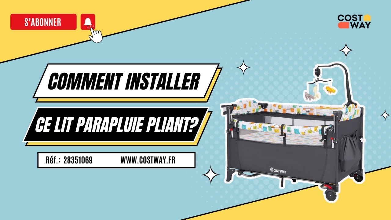 Comment installer ce Lit Parapluie Bébé Pliant de Costway ?