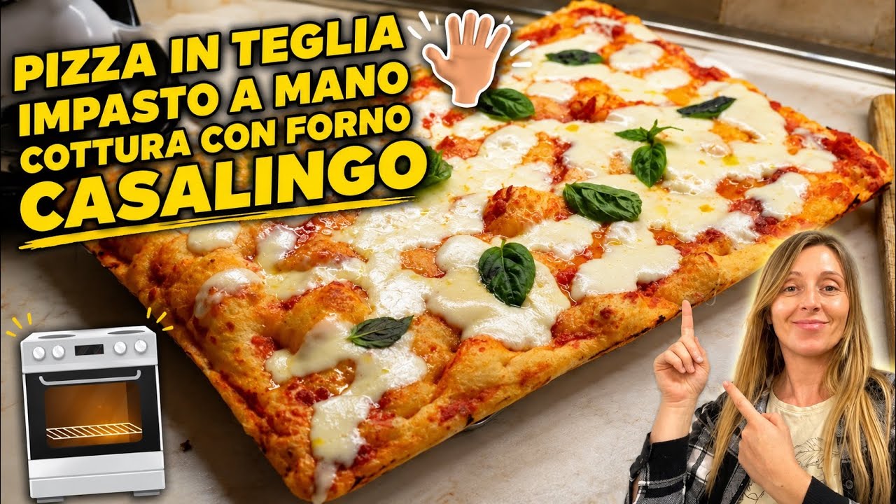 Pizza in teglia leggera ed alveolata | impasto a mano e cottura in forno casalingo