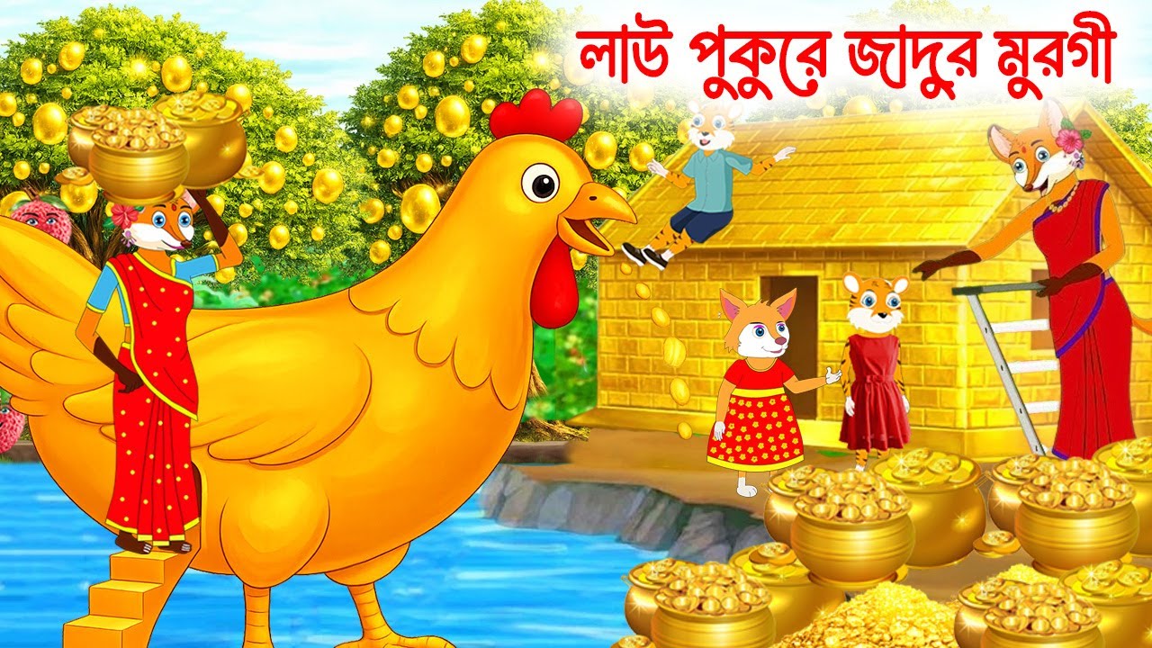 জাদুর সোনার মুরগি ও সোনার বাড়ির রহস্য।New Fox Cartoon l Moral Story l Bangla Cartoon l Cartoon