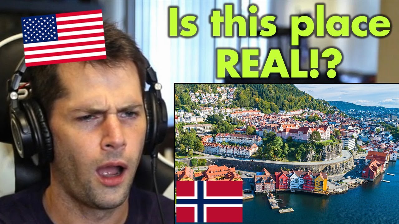 American Reacts to AMAZING Things to do in Bergen, Norway