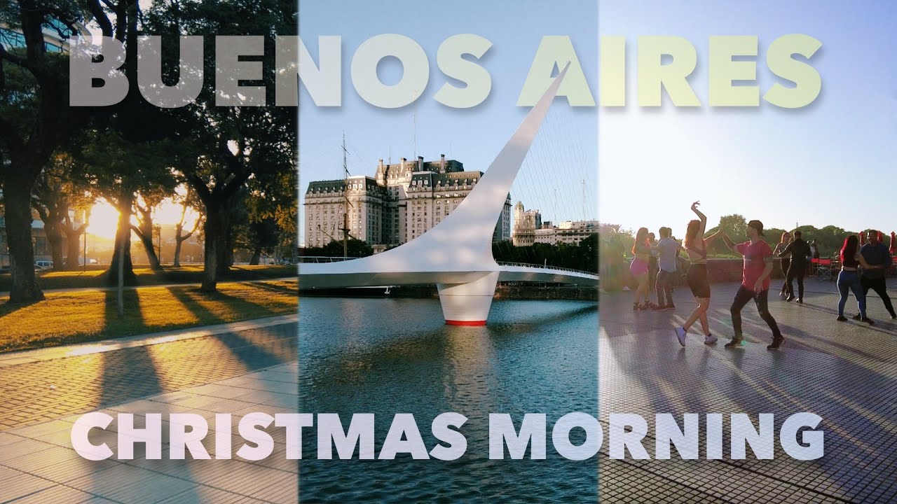 Buenos Aires - Sunrise Walk on Christmas Day | 4K Walking Tour