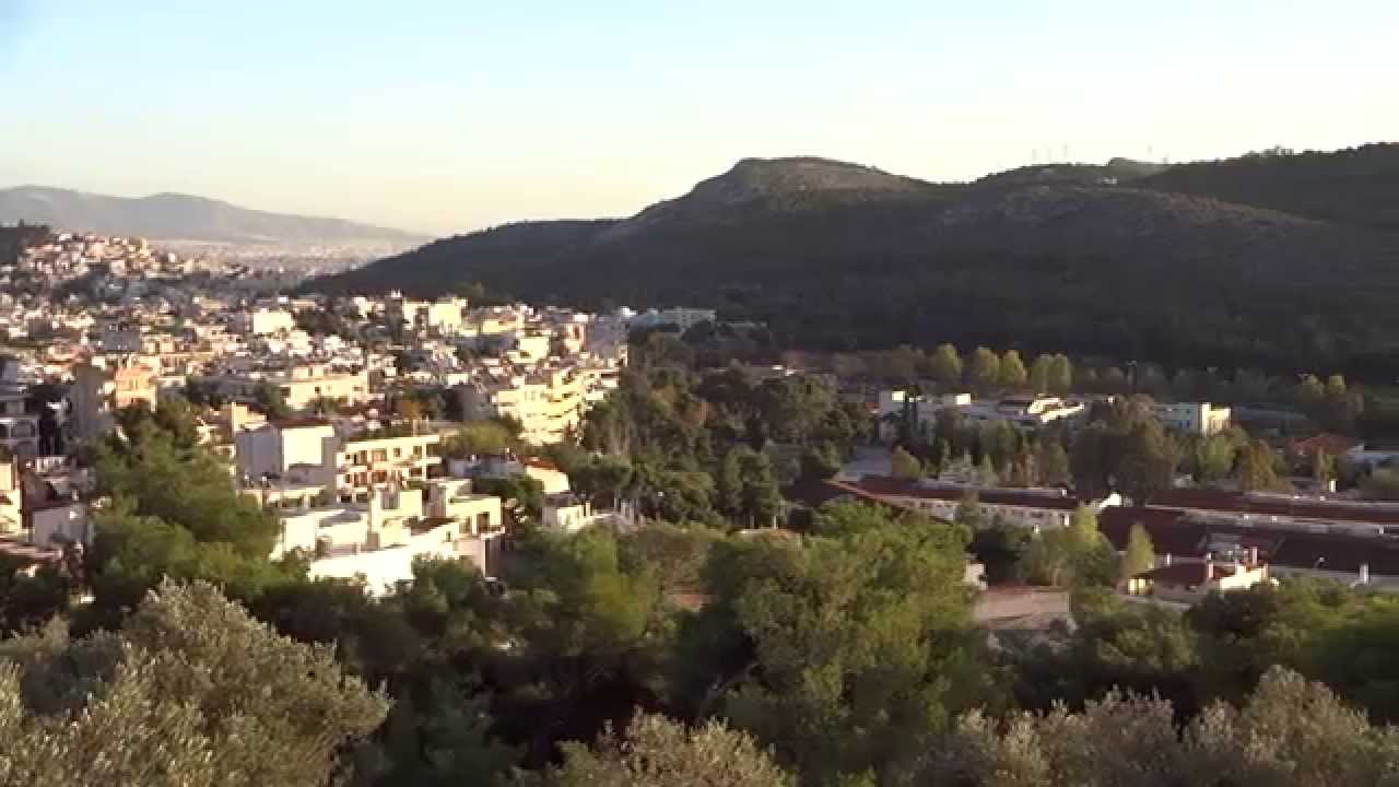 View from Poikilo oros Chaidari Athens HD