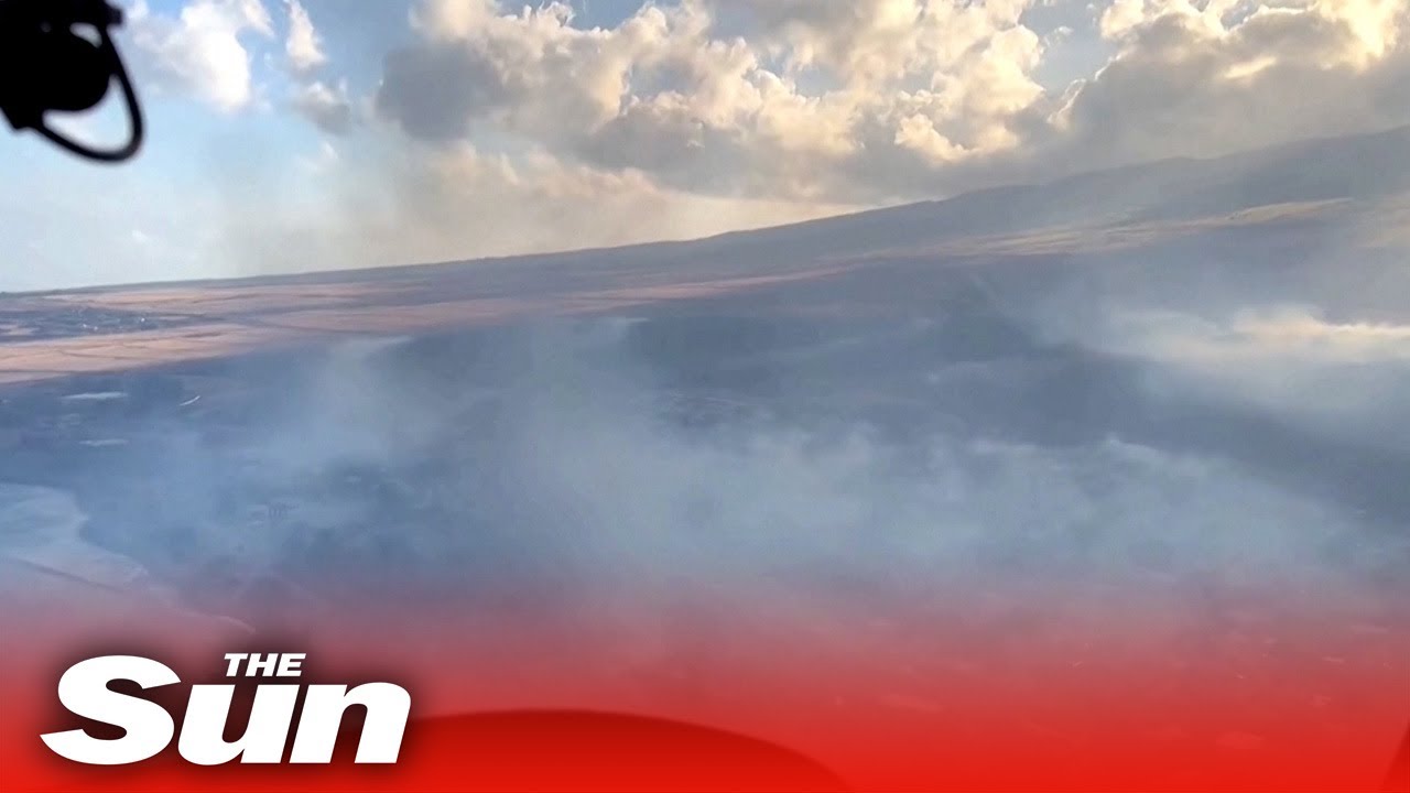 Aerial footage show swathes of charred houses after wildfires in Hawaii