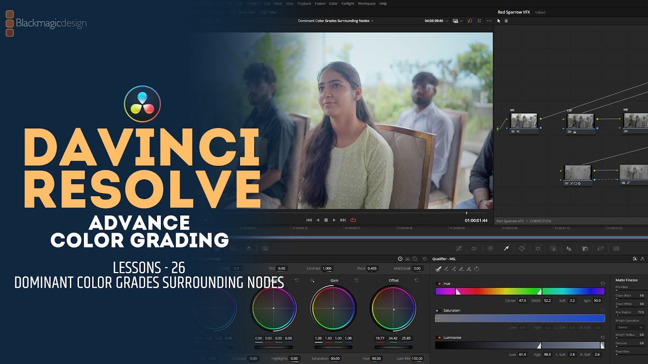 Advance Color Grading in Davinci Resolve | 26 Dominant Color Grades Surrounding Nodes