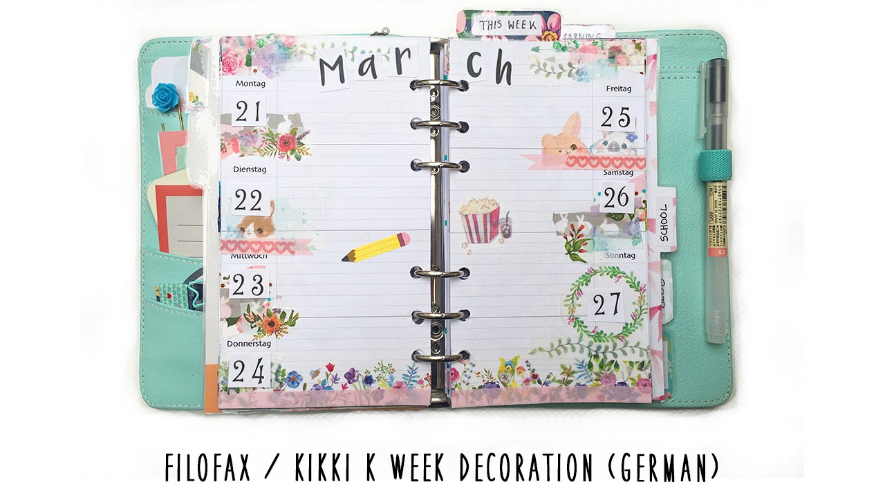 Filofax/ Kikki K Week Decoration #3 (German)