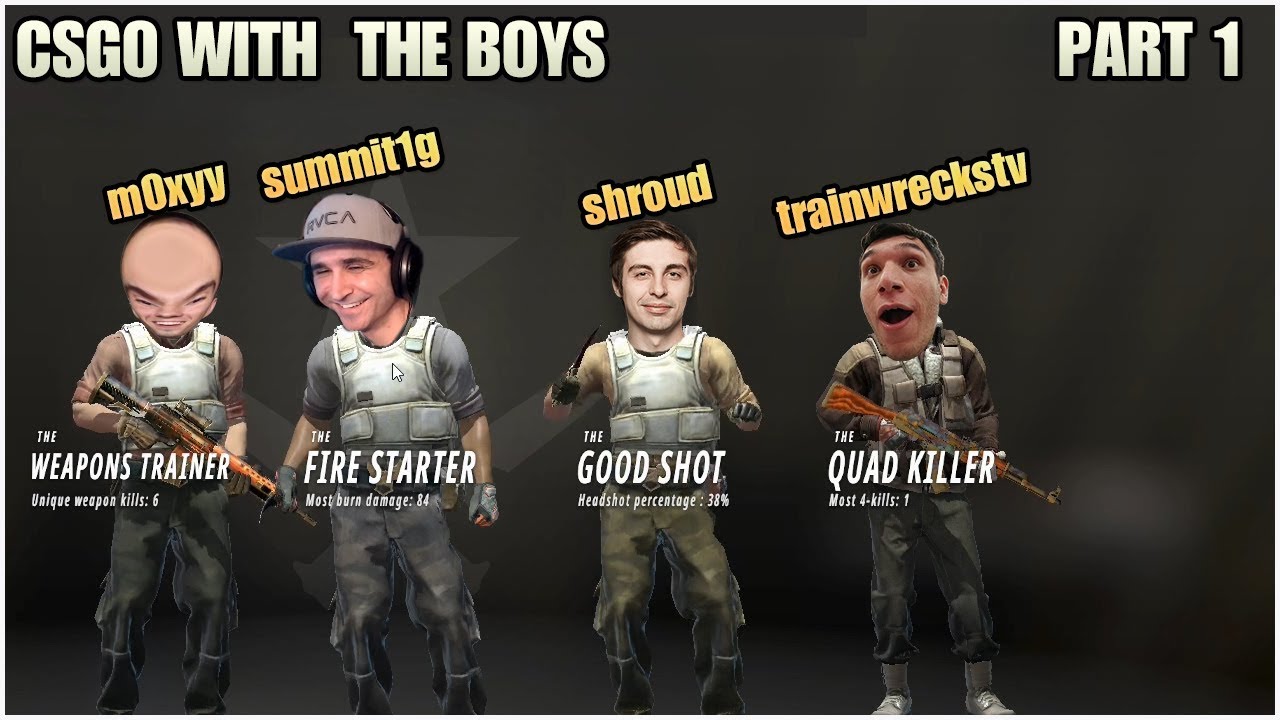 Summit1G, M0xyy, Shroud and TrainwrecksTV Play CSGO - The Boys Play Cache - Part 1