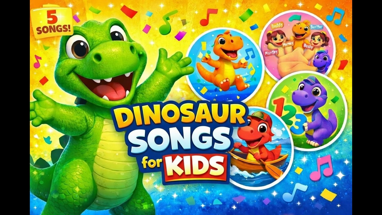 Dinosaur Songs for Kids 🦖 | Finger Family, Dance, Counting & Row Song |Ultimate Dino Song Collection