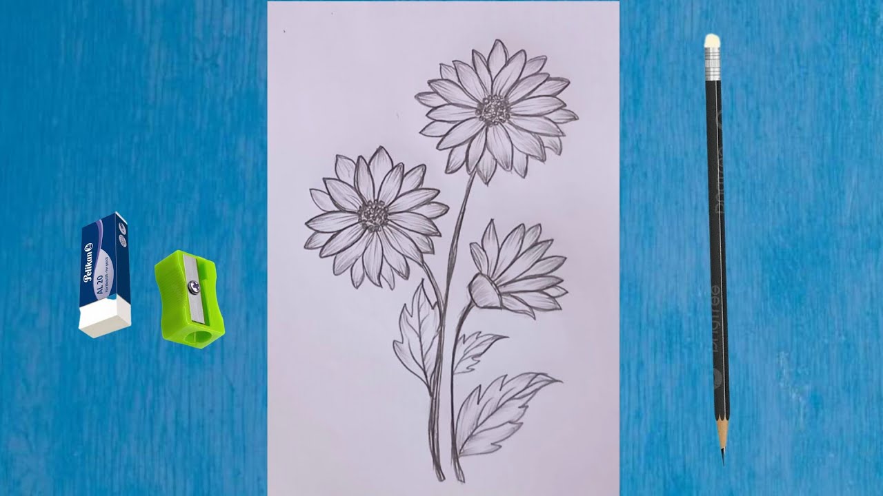 How to Draw a Beautiful Sunflower with Pencil: Easy Techniques | How to draw Sunflower  #sunflower