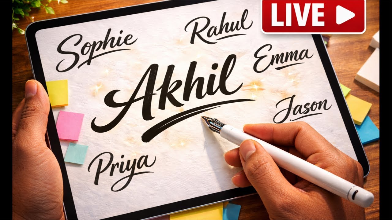 🛑Writing Subscribers Name On My IPad LIVE❤️ #shortslive #lettering #calligraphy