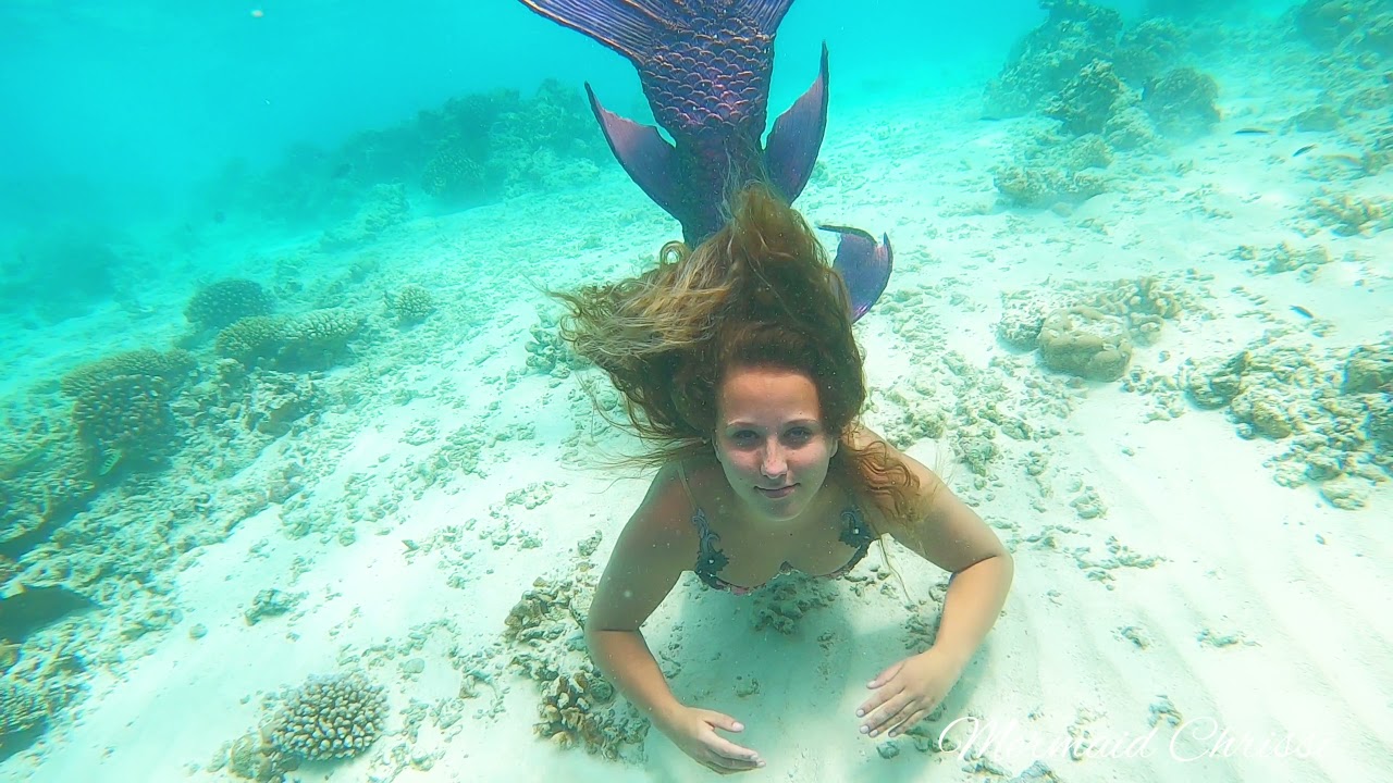 ECHTE Meerjungfrau Im Meer! swimming  Silikonflosse Mermaid Silicone Tail!