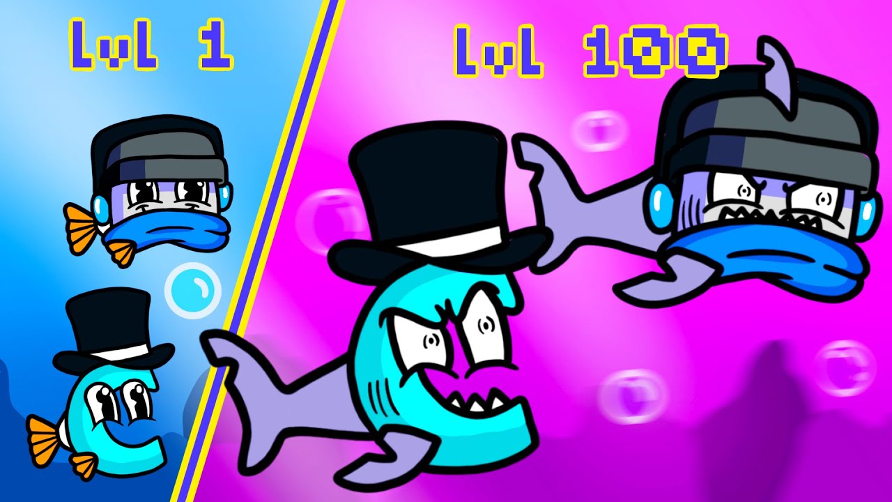 We Evolved from Goldfish to Giant Megalodon Sharks in Feed and Grow: Fish Gun Game!