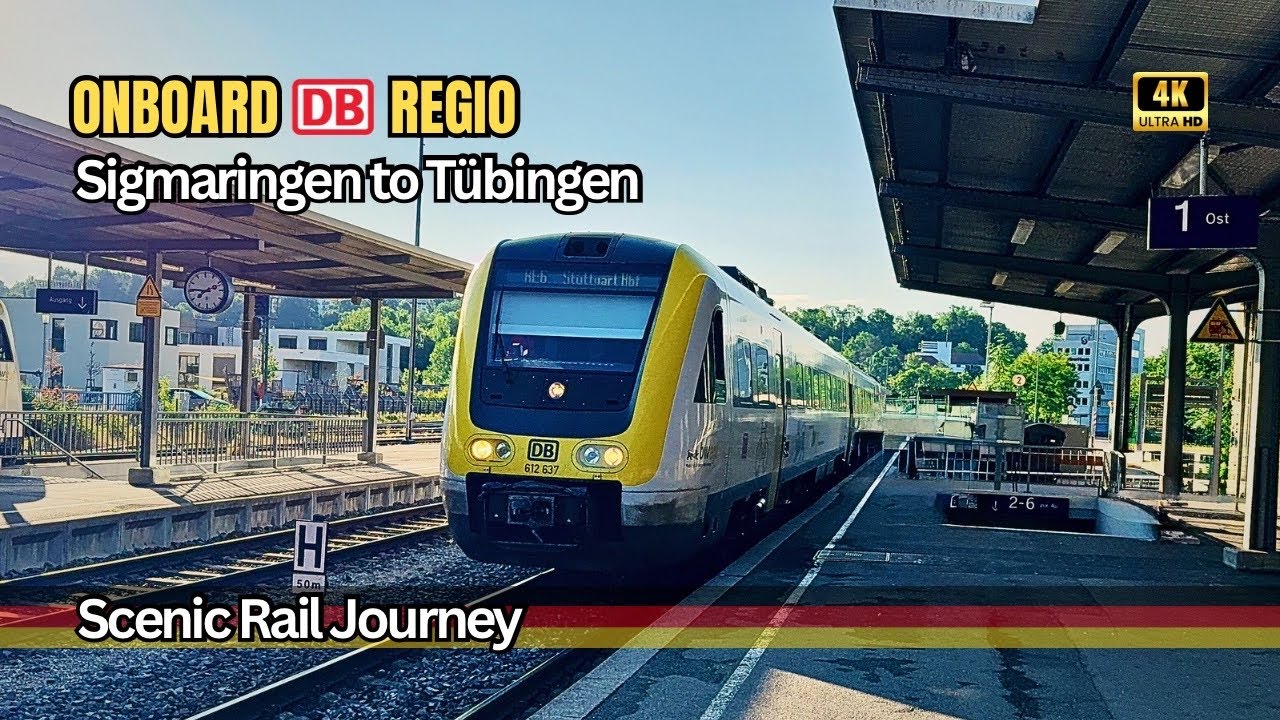 Scenic German Train Journey [4K] | DB Regio First Class from Sigmaringen to Tübingen