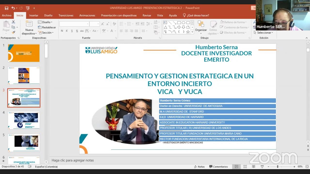 Conferencia con Experto: Dr. Humberto Serna Gómez