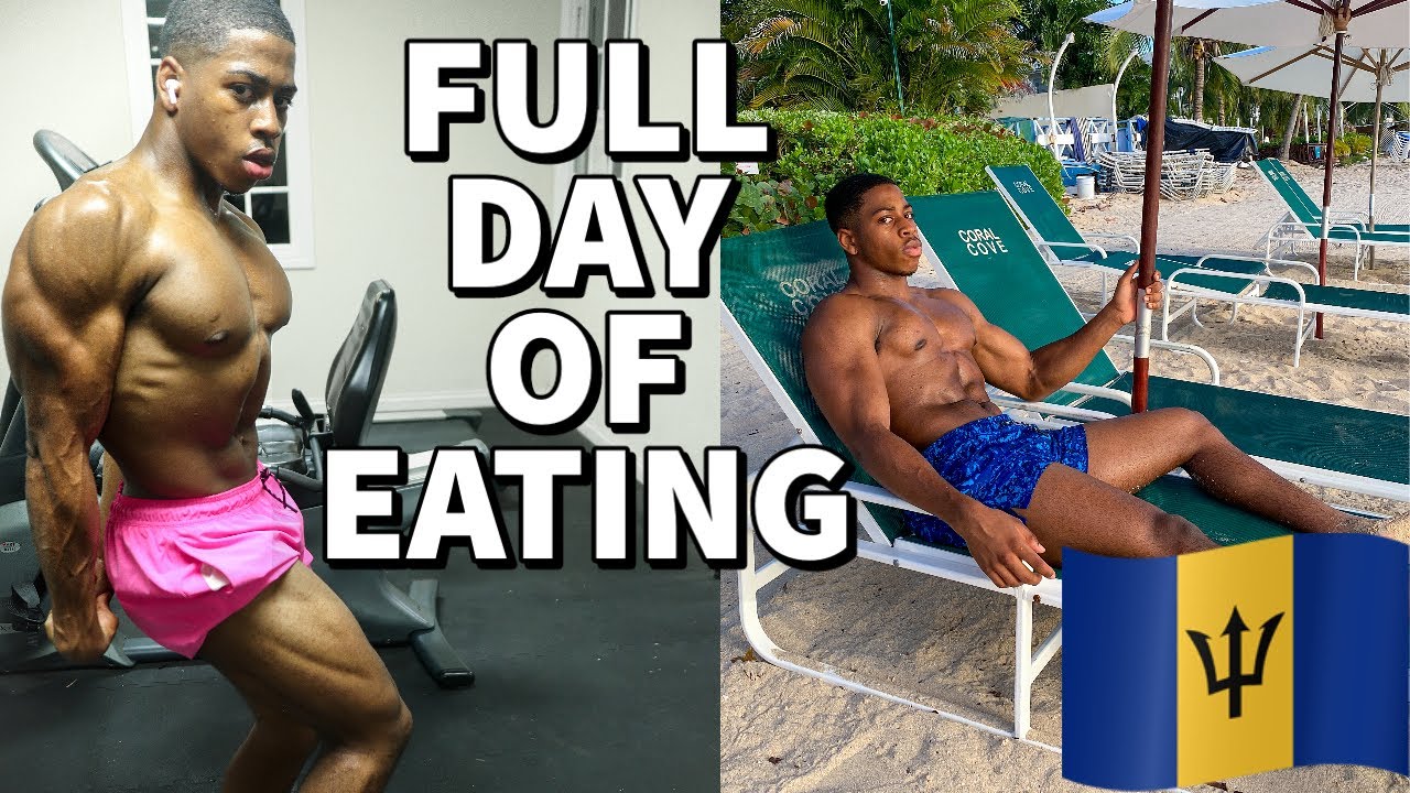 FULL DAY OF EATING OF A TEEN BODYBUILDER IN BARBADOS | Beach Day, Tennis, Chest, Back and Shoulders