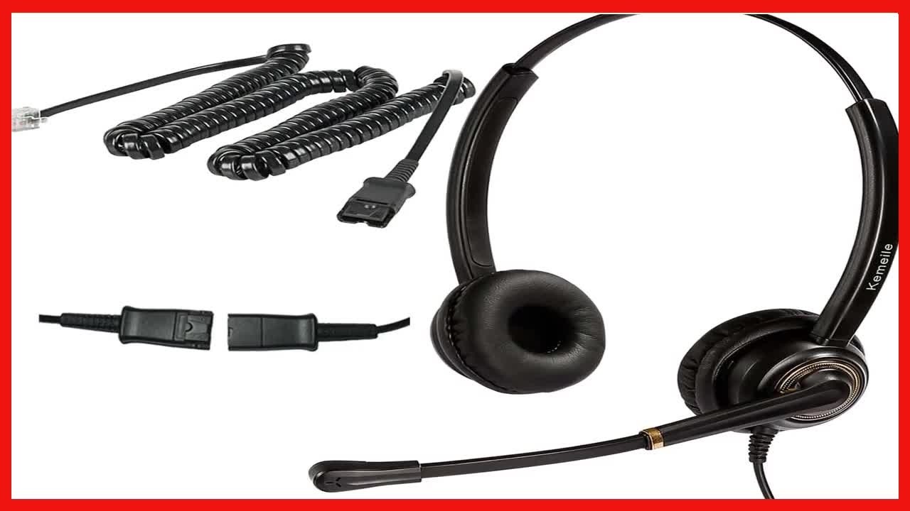 Call Center Landline Phone Headset with Noise-Cancelling Mic and Superior Sound Quality