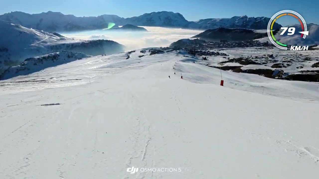 Alp d'huez NYE 2025/2026 86km/h campanules red piste