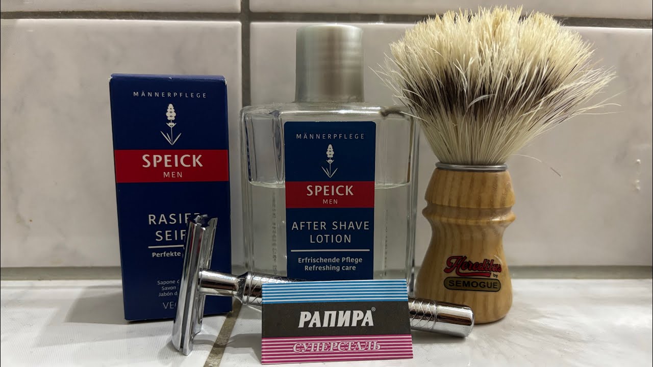 Speick tıraş sabunu ve After Shave - Tıraş aleti Dovo Primo 2 - Jilet Rapira. Semogue