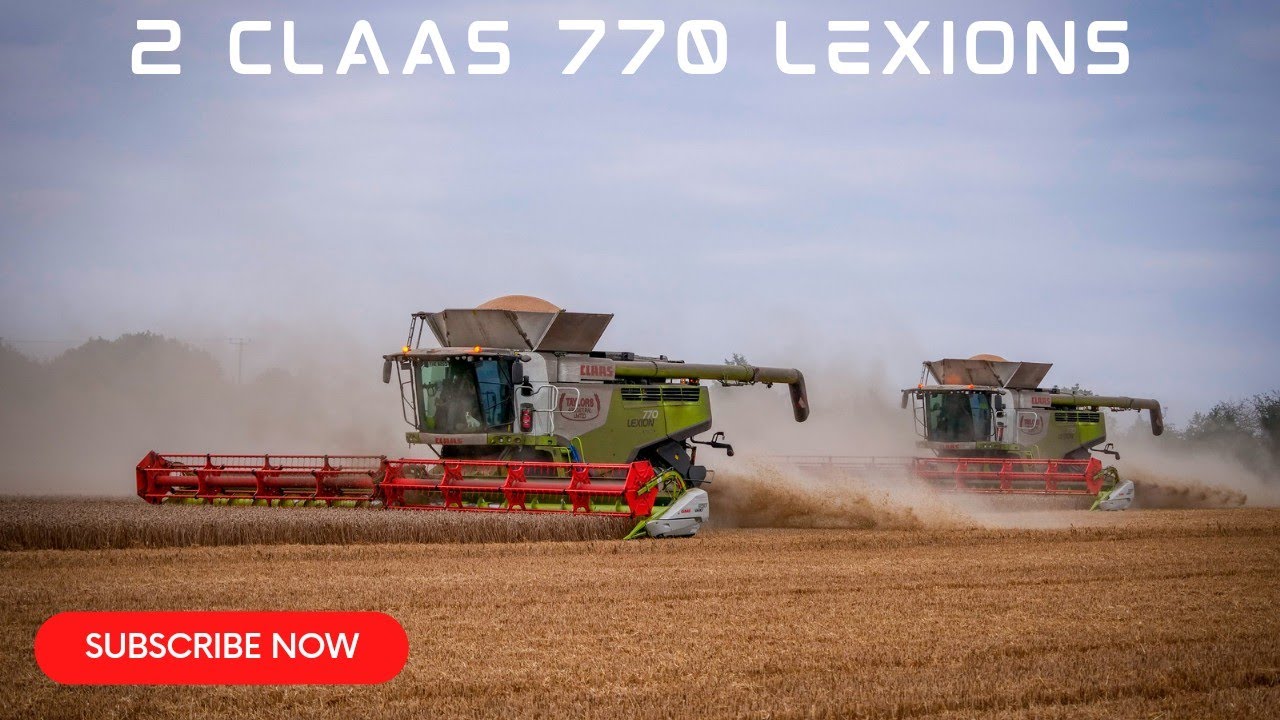 2 Claas Lexion 770 TT -  Taylors Agricultural Contractors - Harvesting Wheat