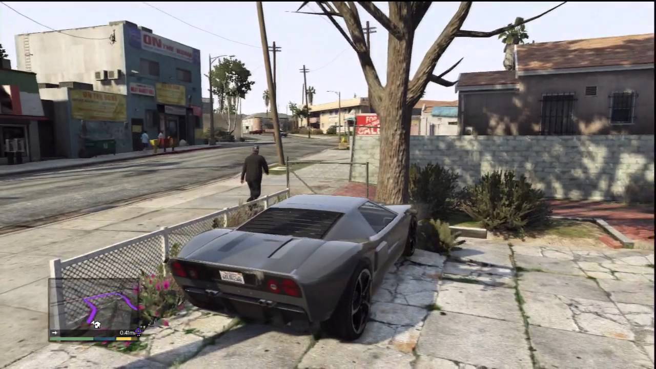 Игровой процесс Grand Theft Auto V: Франклин забирает машину, а Майкл сражается с Симеоном (мисси...