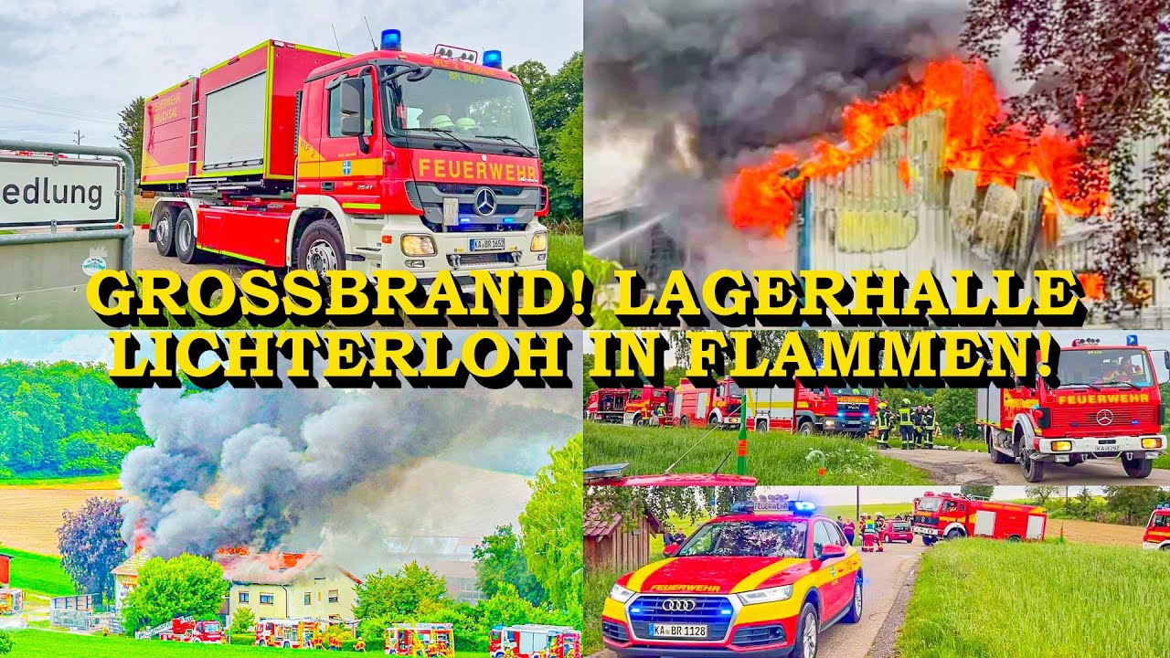 +++ GROSSBRAND ZERSTÖRT LAGERHALLE & WOHNHAUS +++ ÜBER 100 EINSATZKRÄFTE | FEUERWEHR | THW | POLIZEI