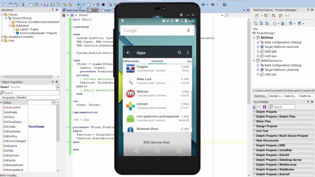 Delphi 10 Seattle Android Services Intro